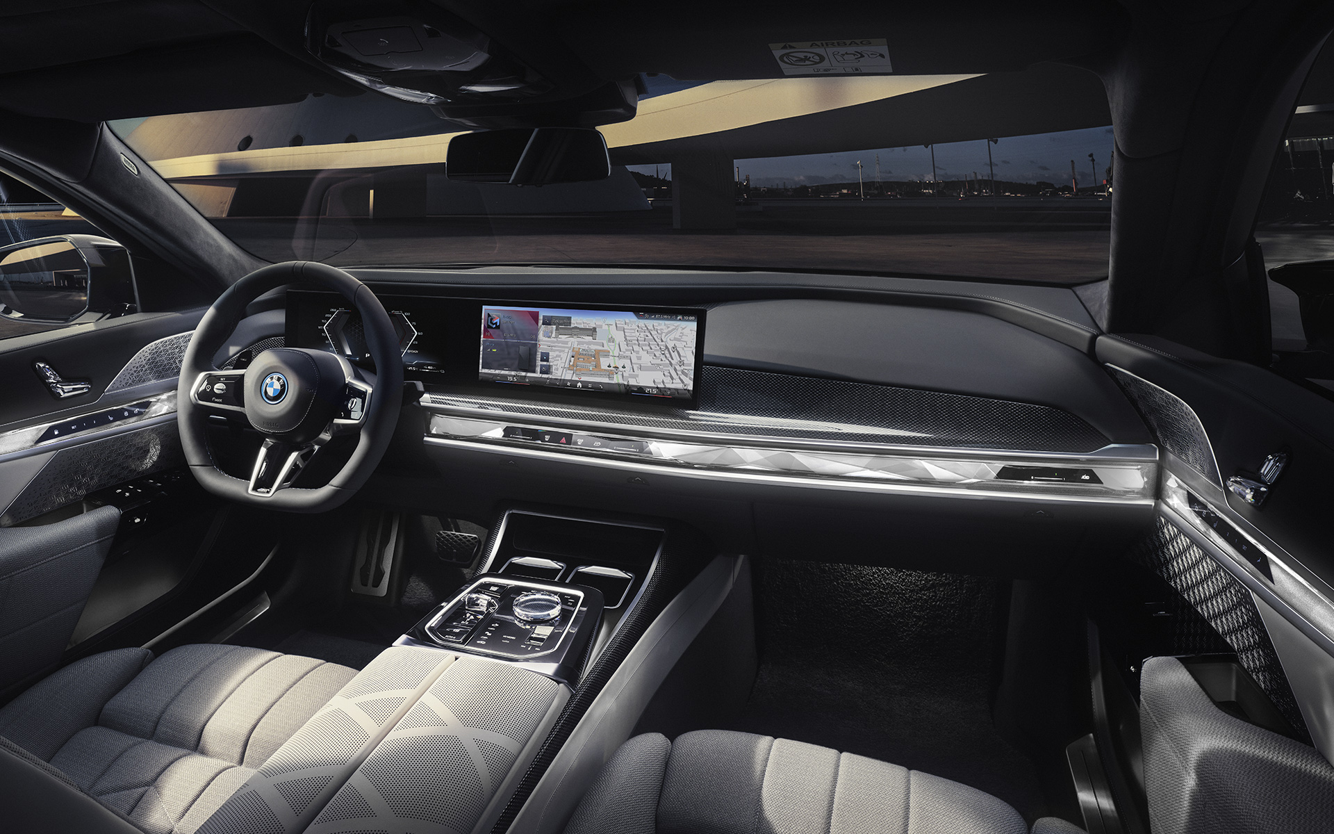 Interior Cockpit BMW M760e xDrive Sedan G70 View from front passenger