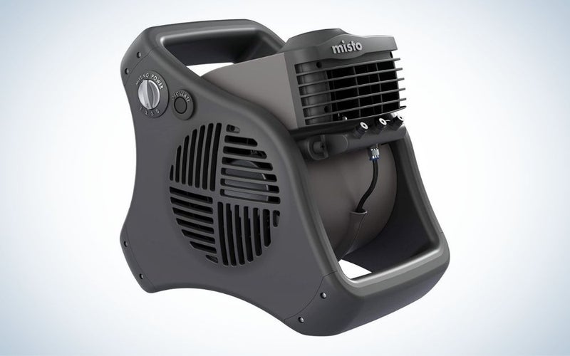 Black portable outdoor misting fan