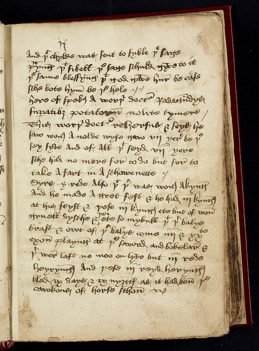 A page of the Heege Manuscript. The 'Red herring' appears 3 and 4 lines from the bottom of the page
